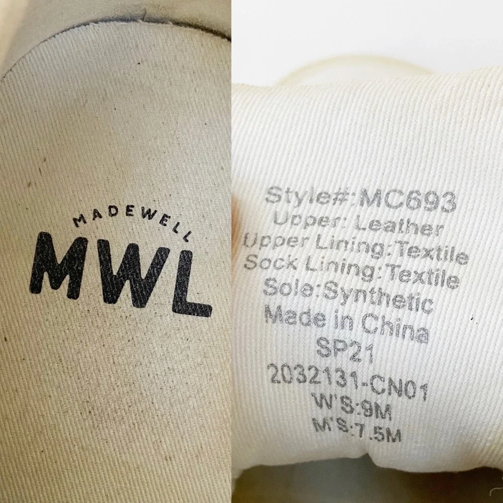 Madewell Sidewalk Low-Top Sneakers Snake Embossed Leather Wave Edition MC693 9M - Picture 9 of 9